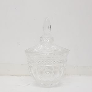 gcc082s-CL : Stemless Buckingham crystal glass jar - Small:  Clear **SOLDOUT**
