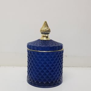 gcc16G-BR : Regina Gold Vintage jar - Royal Blue (NOT DISHWASHER SAFE) 