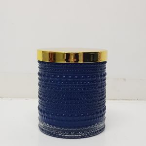 GCC33GS-BR : Marta bubble jar w/gold lid - Royal Blue