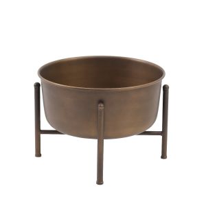 L58 :  Cast Iron round planter pot on stand **SOLDOUT UNTIL FURTHER NOTICE**