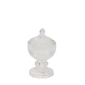 gcc005cL : Mini chalice glass jar w/stem - clear **NOT AVAILABLE UNTIL FURTHER NOTICE**
