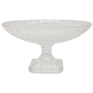 gcc011 : Beatrice crystal glass platter w/footed stem