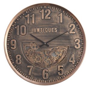 TQ-Y690 : D60cm Round Antique Numeral Exposed Gear Movement Wall Clock - Bronze